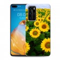 Дизайнерский пластиковый чехол для Huawei P40 Подсолнухи