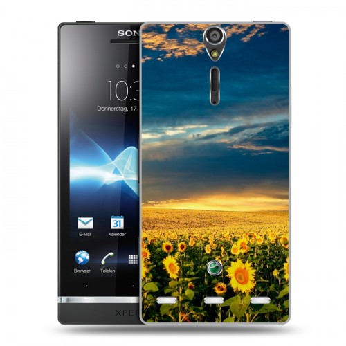 Дизайнерский пластиковый чехол для Sony Xperia S Подсолнухи