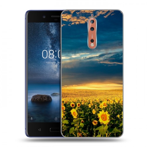 Дизайнерский пластиковый чехол для Nokia 8 Подсолнухи