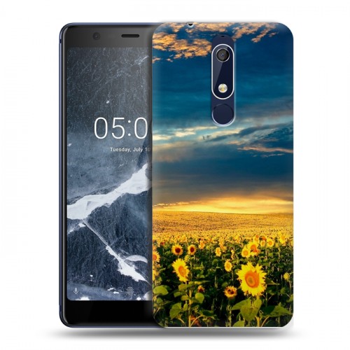 Дизайнерский пластиковый чехол для Nokia 5.1 Подсолнухи