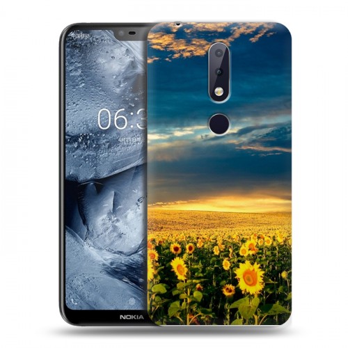 Дизайнерский силиконовый чехол для Nokia 6.1 Plus Подсолнухи