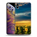 Дизайнерский силиконовый чехол для Iphone Xs Max Подсолнухи