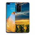 Дизайнерский пластиковый чехол для Huawei P40 Подсолнухи