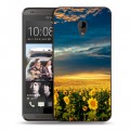 Дизайнерский пластиковый чехол для HTC Desire 700 Подсолнухи