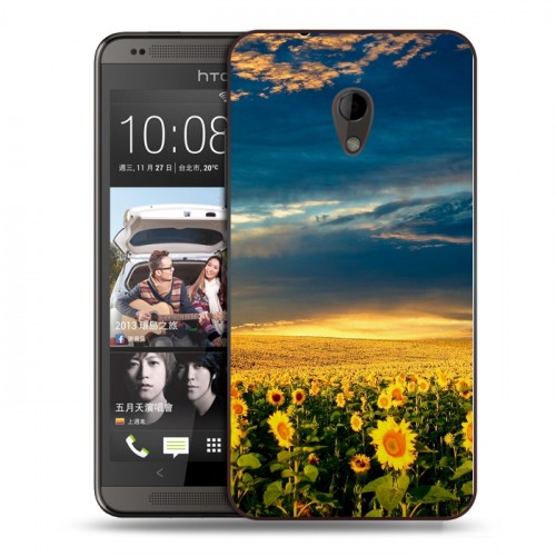 Дизайнерский пластиковый чехол для HTC Desire 700 Подсолнухи