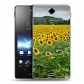 Дизайнерский пластиковый чехол для Sony Xperia TX Подсолнухи