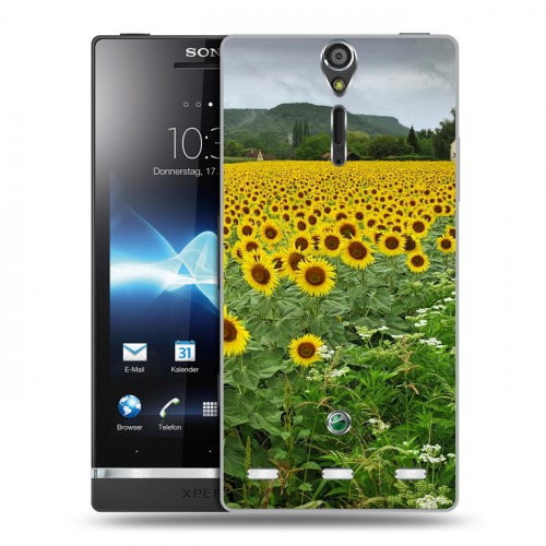 Дизайнерский пластиковый чехол для Sony Xperia S Подсолнухи