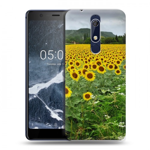 Дизайнерский пластиковый чехол для Nokia 5.1 Подсолнухи