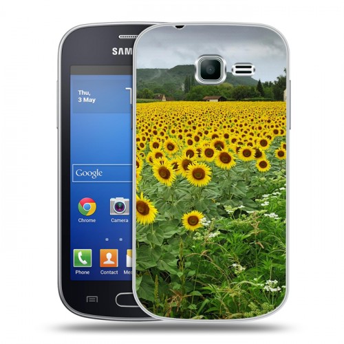 Дизайнерский пластиковый чехол для Samsung Galaxy Trend Lite Подсолнухи