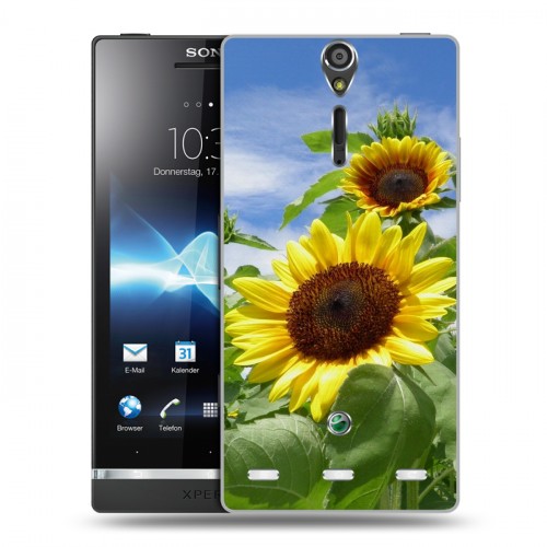 Дизайнерский пластиковый чехол для Sony Xperia S Подсолнухи