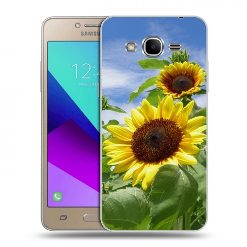 Дизайнерский силиконовый с усиленными углами чехол для Samsung Galaxy J2 Prime Подсолнухи