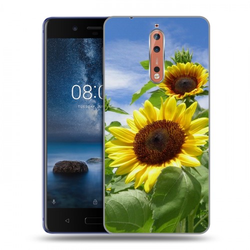 Дизайнерский пластиковый чехол для Nokia 8 Подсолнухи