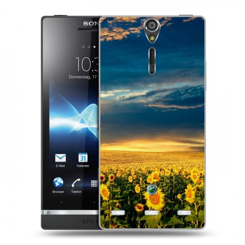 Дизайнерский пластиковый чехол для Sony Xperia S Подсолнухи