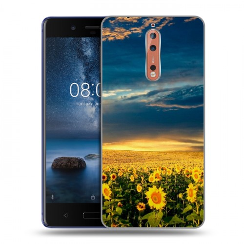 Дизайнерский пластиковый чехол для Nokia 8 Подсолнухи