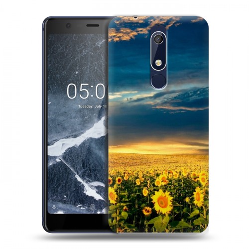 Дизайнерский пластиковый чехол для Nokia 5.1 Подсолнухи