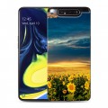 Дизайнерский пластиковый чехол для Samsung Galaxy A80 Подсолнухи