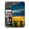 Дизайнерский пластиковый чехол для HTC Desire 700 Подсолнухи