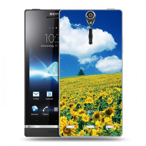 Дизайнерский пластиковый чехол для Sony Xperia S Подсолнухи