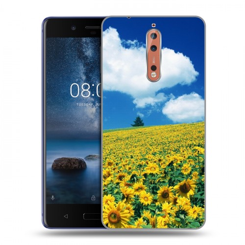 Дизайнерский пластиковый чехол для Nokia 8 Подсолнухи