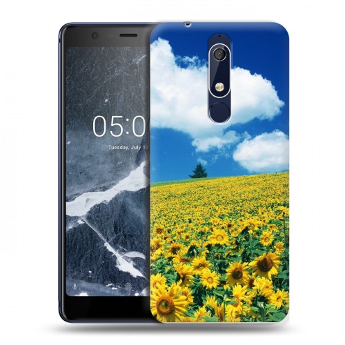 Дизайнерский пластиковый чехол для Nokia 5.1 Подсолнухи