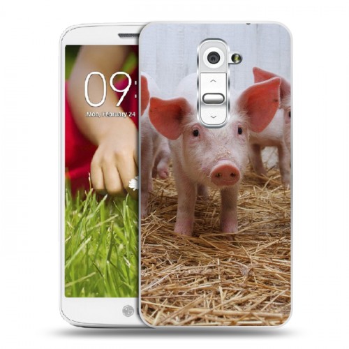 Дизайнерский пластиковый чехол для LG Optimus G2 mini Свинки