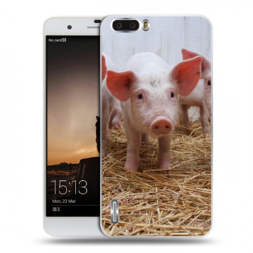 Дизайнерский силиконовый чехол для Huawei Honor 6 Plus Свинки