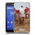 Дизайнерский пластиковый чехол для Sony Xperia E4g Свинки