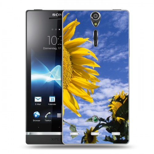 Дизайнерский пластиковый чехол для Sony Xperia S Подсолнухи