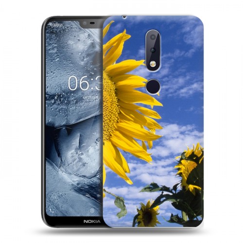 Дизайнерский пластиковый чехол для Nokia 6.1 Plus Подсолнухи