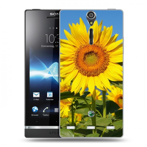 Дизайнерский пластиковый чехол для Sony Xperia S Подсолнухи