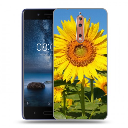 Дизайнерский пластиковый чехол для Nokia 8 Подсолнухи