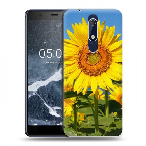 Дизайнерский пластиковый чехол для Nokia 5.1 Подсолнухи