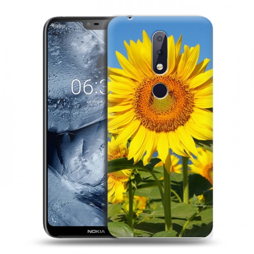 Дизайнерский силиконовый чехол для Nokia 6.1 Plus Подсолнухи