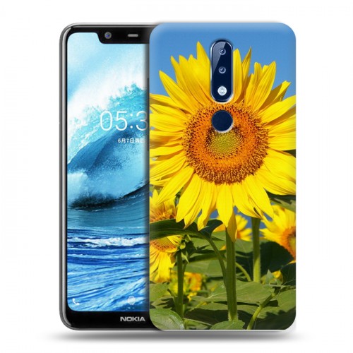 Дизайнерский силиконовый чехол для Nokia 5.1 Plus Подсолнухи