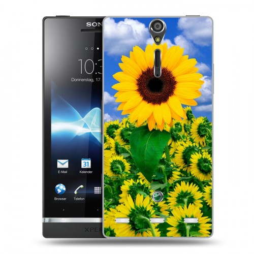 Дизайнерский пластиковый чехол для Sony Xperia S Подсолнухи