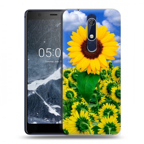 Дизайнерский пластиковый чехол для Nokia 5.1 Подсолнухи