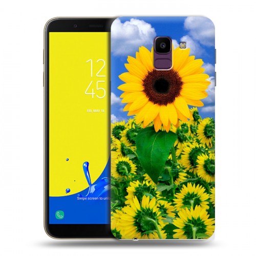 Дизайнерский пластиковый чехол для Samsung Galaxy J6 Подсолнухи