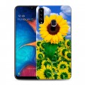 Дизайнерский пластиковый чехол для Samsung Galaxy A20s Подсолнухи