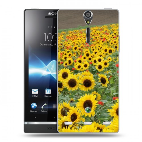 Дизайнерский пластиковый чехол для Sony Xperia S Подсолнухи