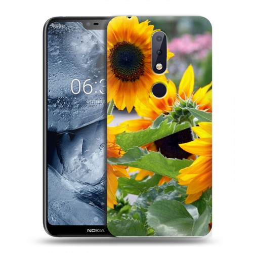 Дизайнерский пластиковый чехол для Nokia 6.1 Plus Подсолнухи