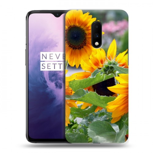 Дизайнерский пластиковый чехол для OnePlus 7 Подсолнухи