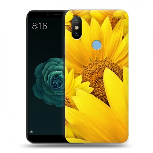 Дизайнерский силиконовый чехол для Xiaomi Mi A2 Подсолнухи