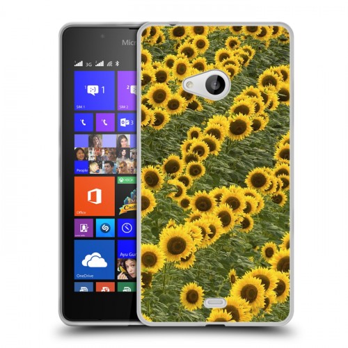 Дизайнерский пластиковый чехол для Microsoft Lumia 540 Подсолнухи