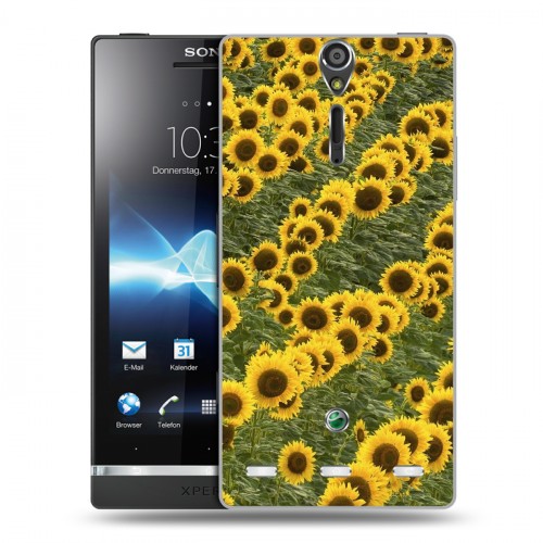 Дизайнерский пластиковый чехол для Sony Xperia S Подсолнухи