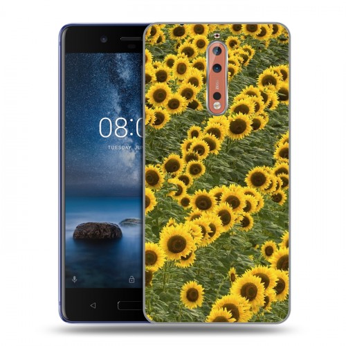 Дизайнерский пластиковый чехол для Nokia 8 Подсолнухи