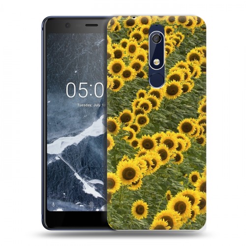 Дизайнерский пластиковый чехол для Nokia 5.1 Подсолнухи