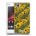 Дизайнерский пластиковый чехол для Sony Xperia L Подсолнухи