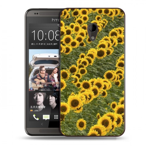 Дизайнерский пластиковый чехол для HTC Desire 700 Подсолнухи