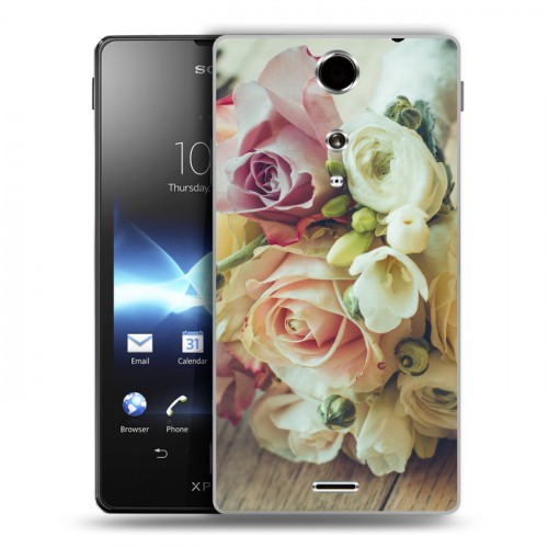 Дизайнерский пластиковый чехол для Sony Xperia TX Розы