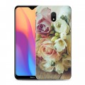 Дизайнерский силиконовый с усиленными углами чехол для Xiaomi RedMi 8A Розы